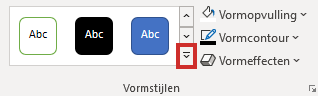 tekenen in word, vormstijlen